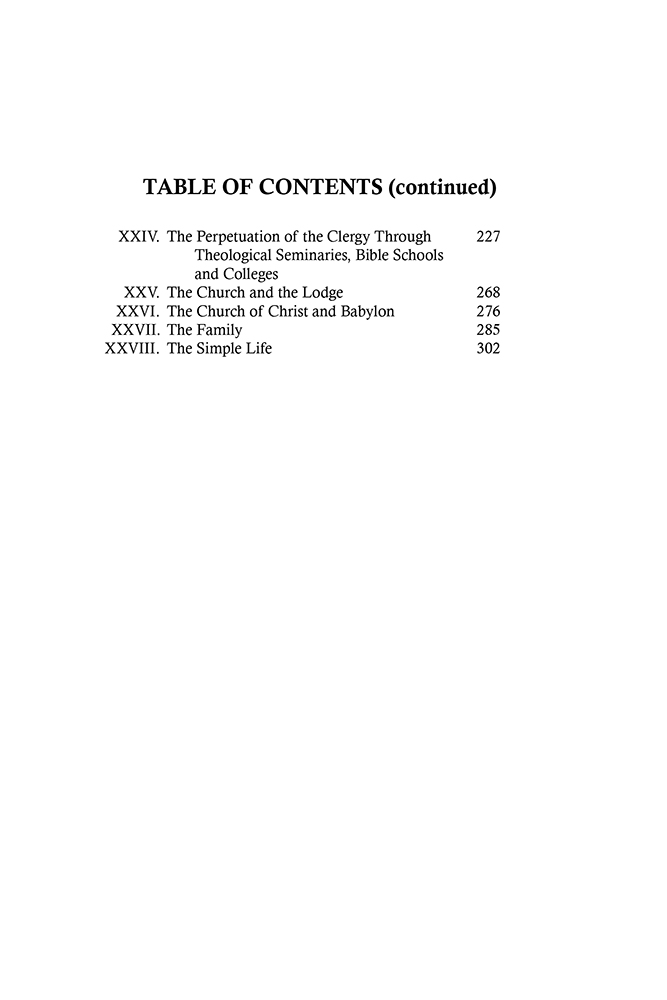 The Church of Christ (table of contents p2)